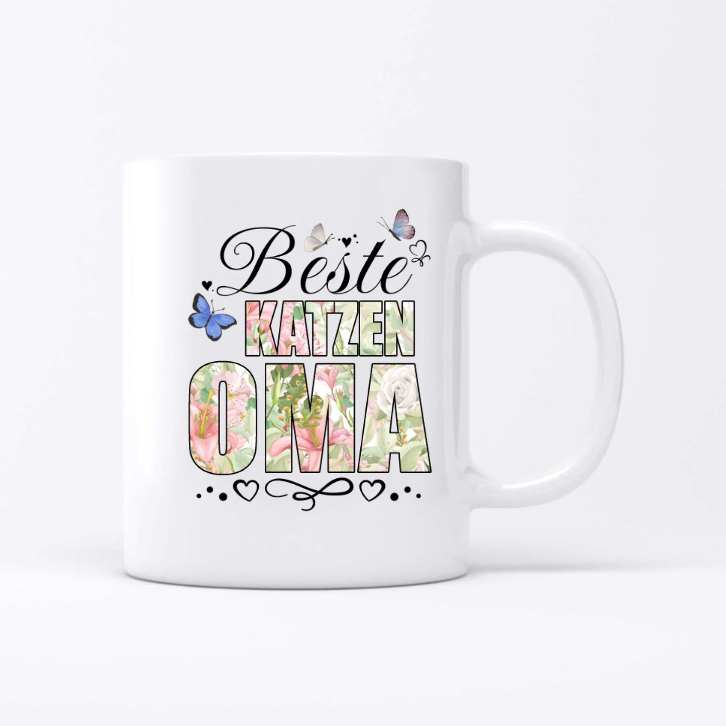 Beste Tieroma (florales Muster) - Individuelle Tasse
