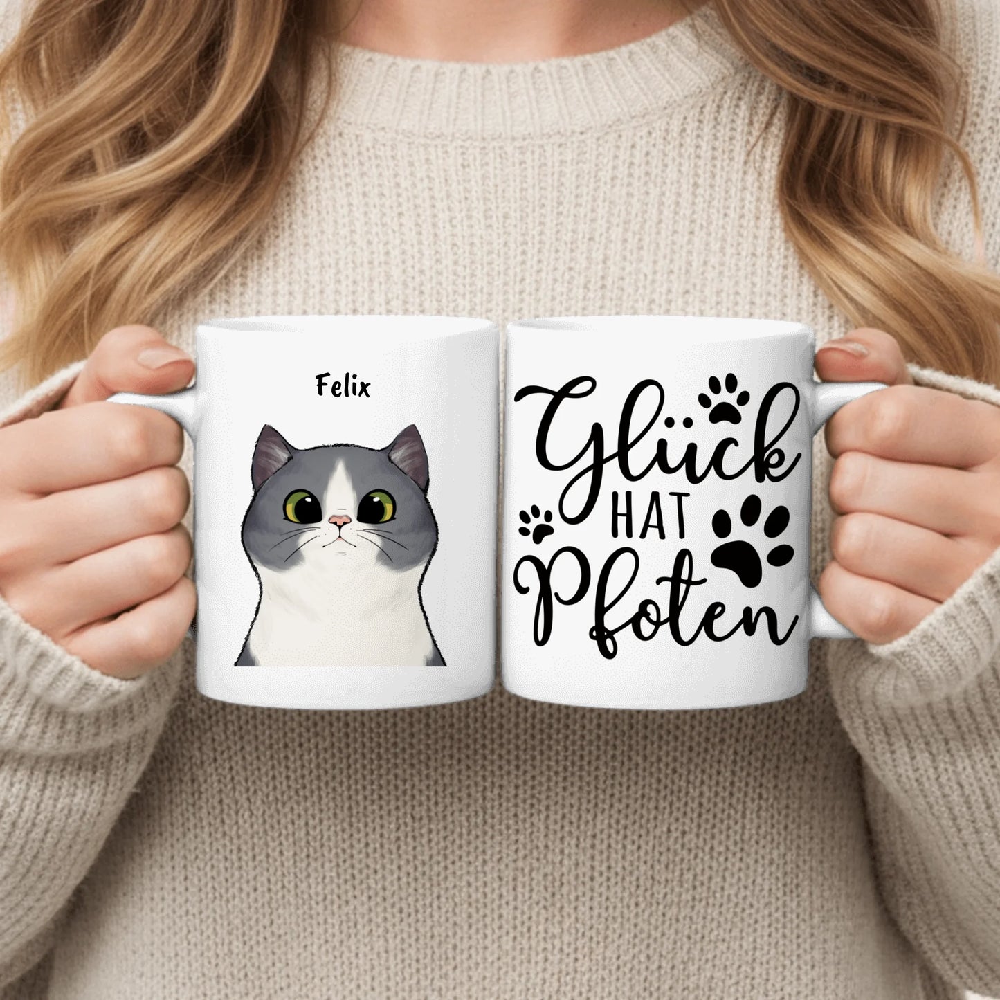 Neugierige Katzen - Individuelle Tasse