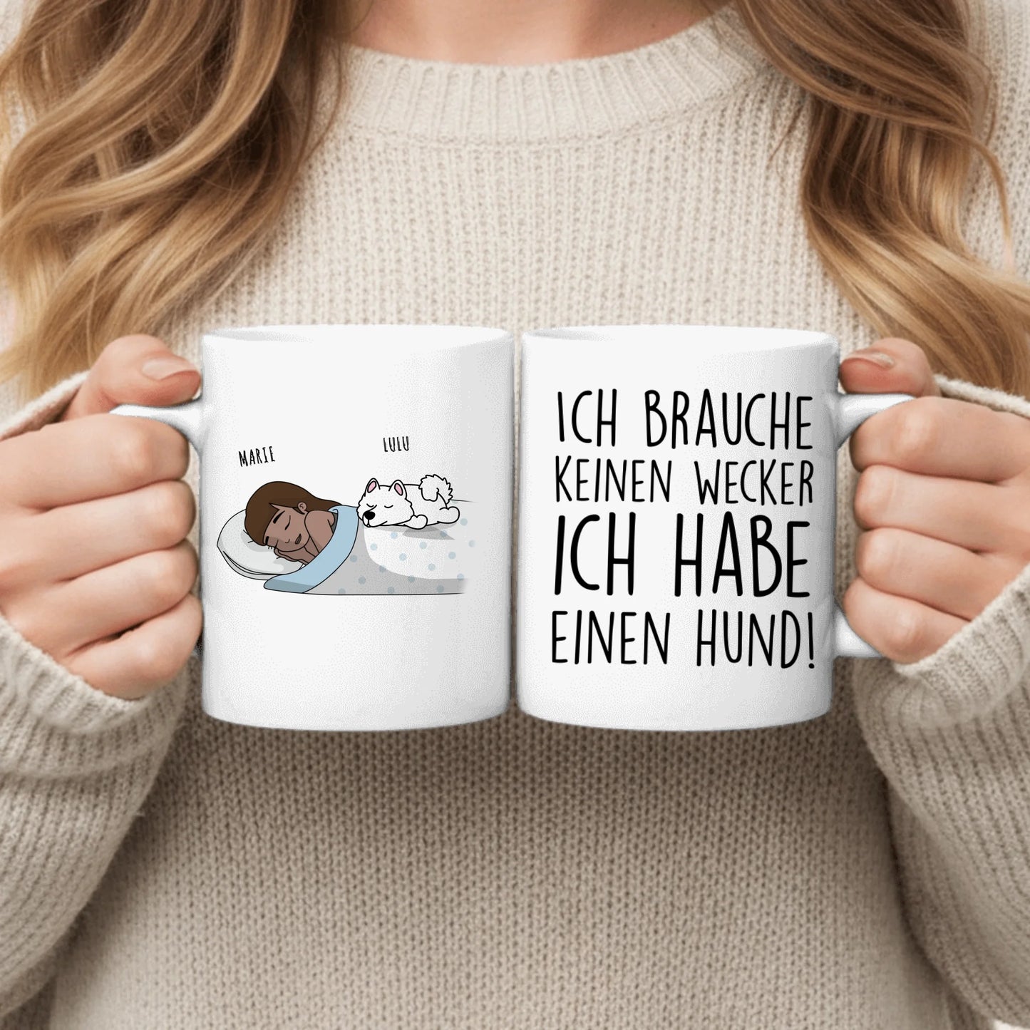 Im Schlaf mit Haustier - Individuelle Tasse