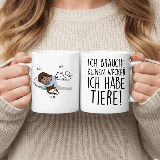 Im Schlaf mit Haustier - Individuelle Tasse