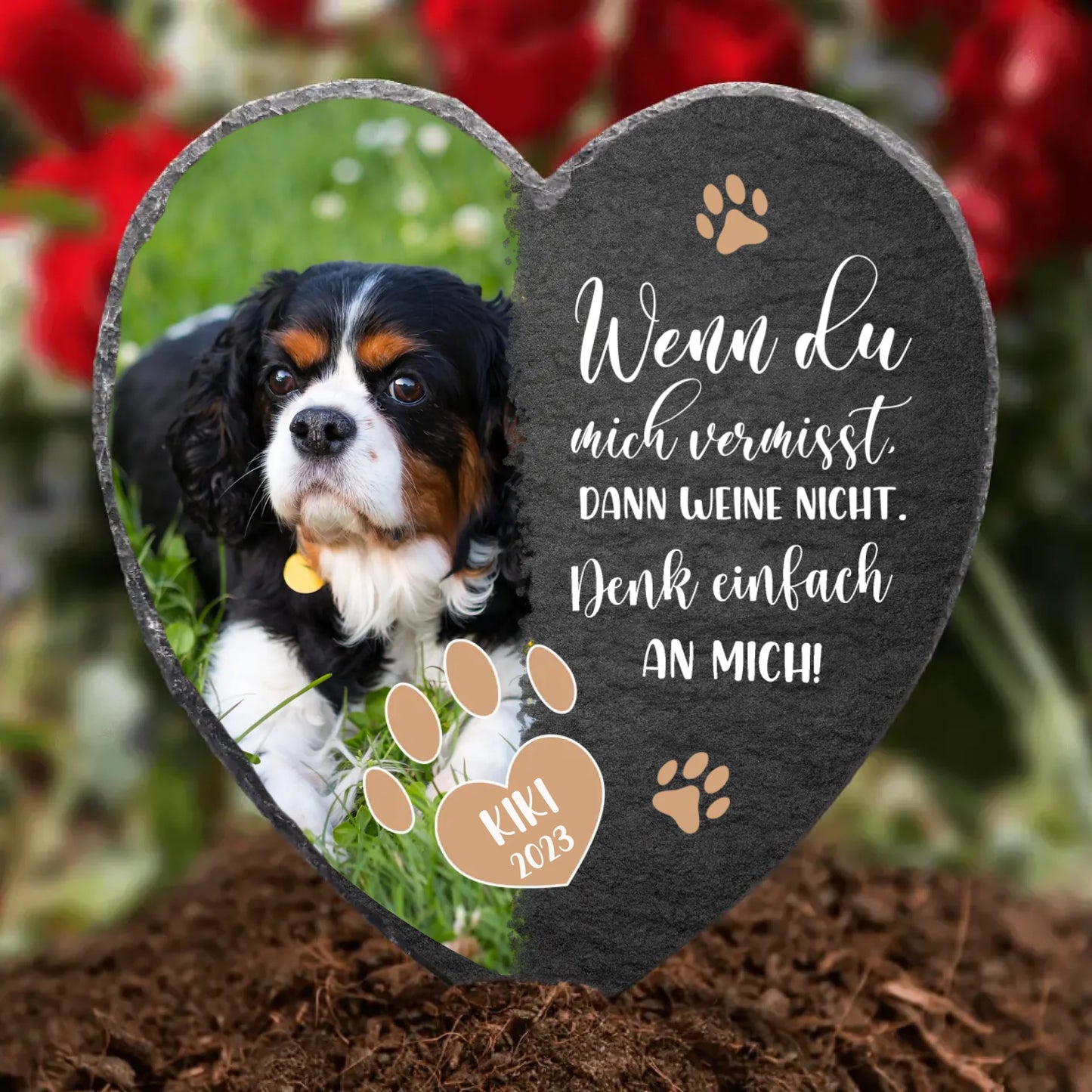 Wenn du mich vermisst - Individuelles bedrucktes Schieferherz