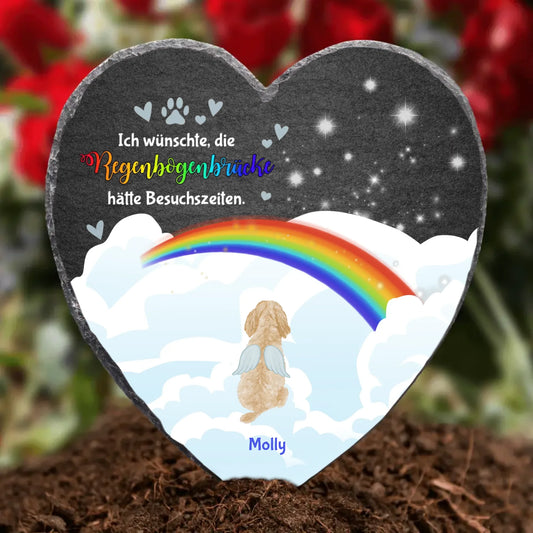 Regenbogenbrücke - Individuelles bedrucktes Schieferherz
