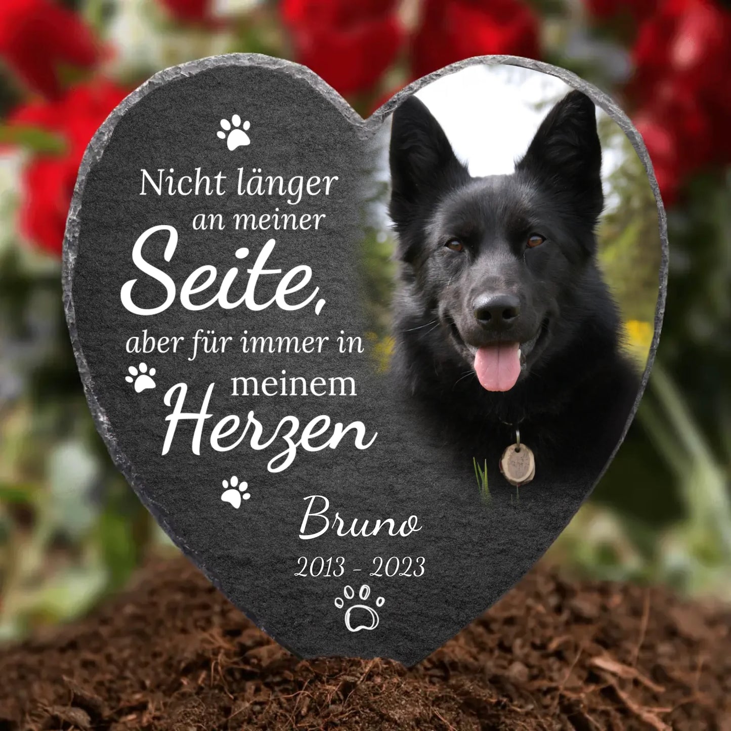 Nicht länger an meiner Seite - Individuelles bedrucktes Schieferherz