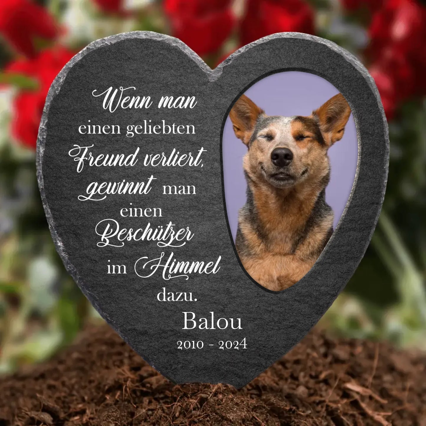 Beschützer - Individuell bedrucktes Schieferherz