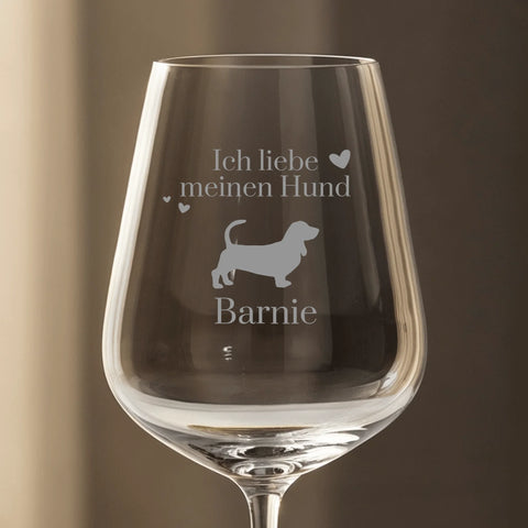 Ich liebe meinen Hund - Individuelles Weinglas - Featured Image