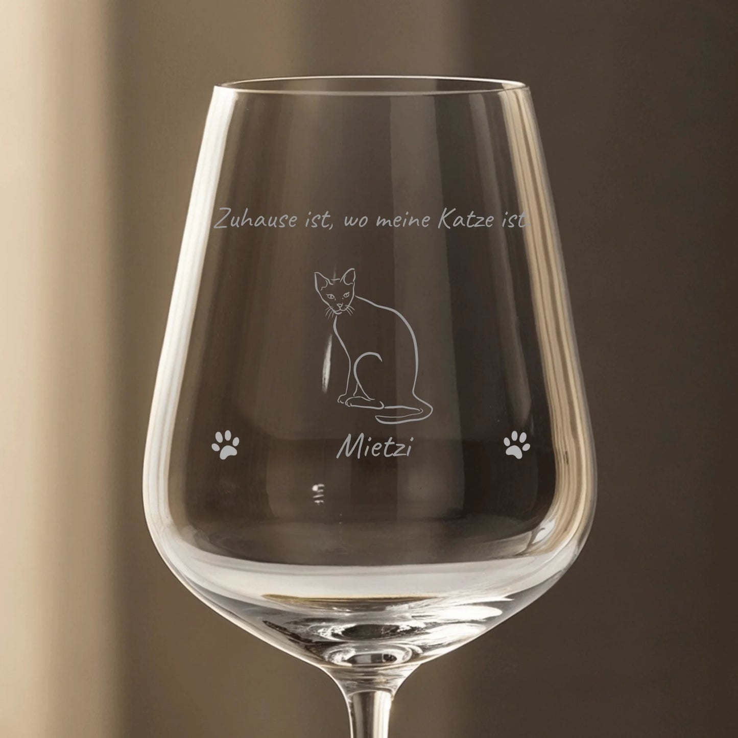 Zuhause ist, wo meine Katze ist - Individuelles Weinglas