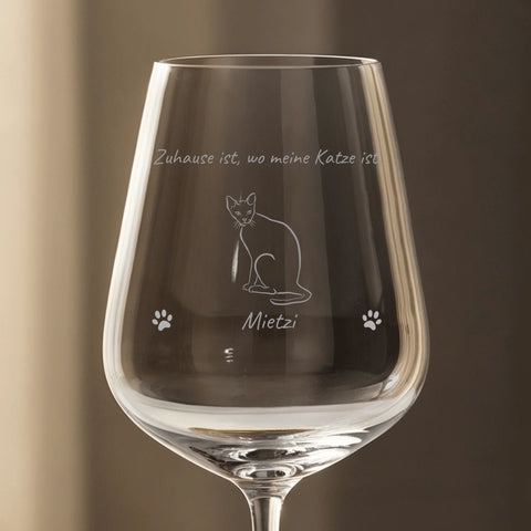 Zuhause ist, wo meine Katze ist - Individuelles Weinglas - Featured Image