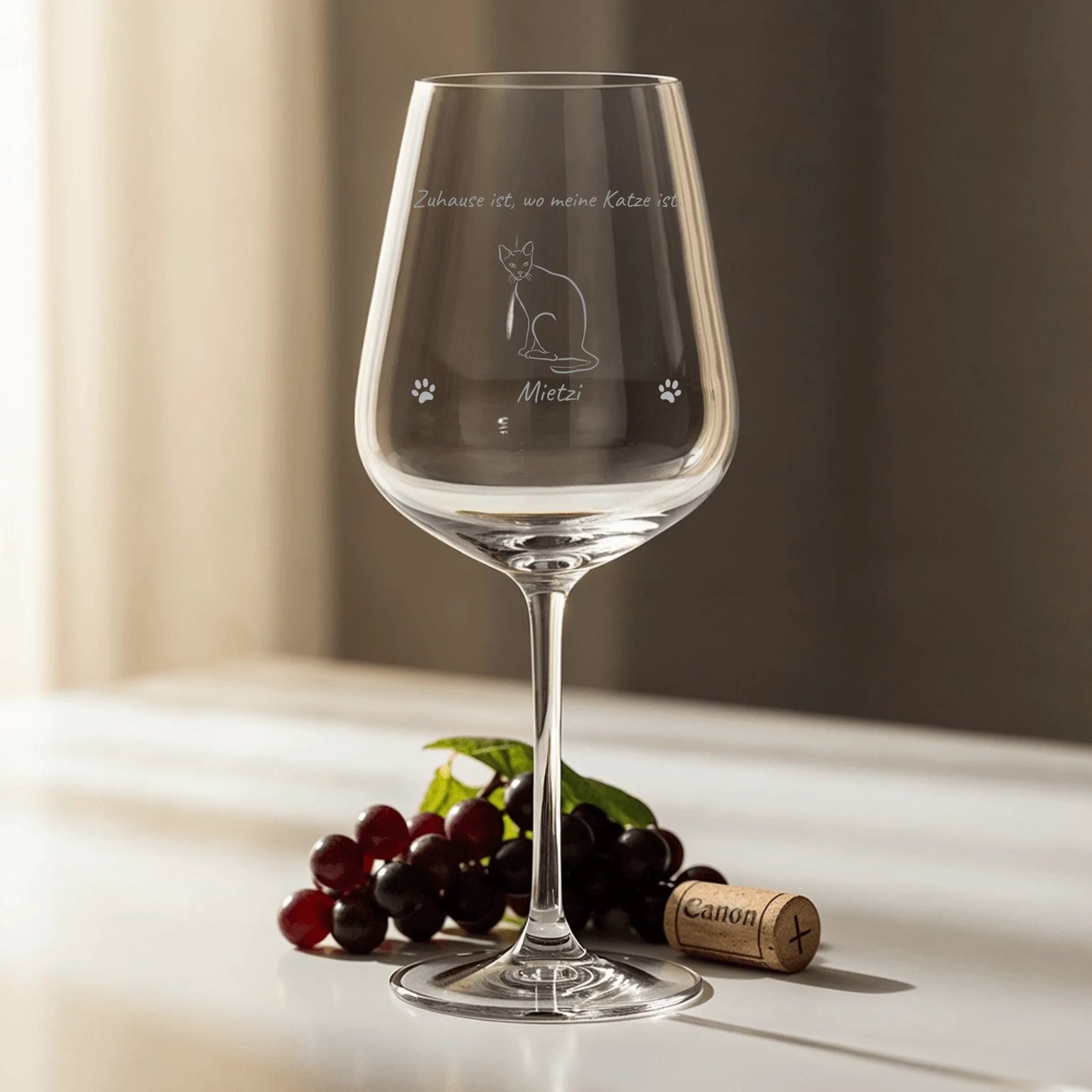 Zuhause ist, wo meine Katze ist - Individuelles Weinglas