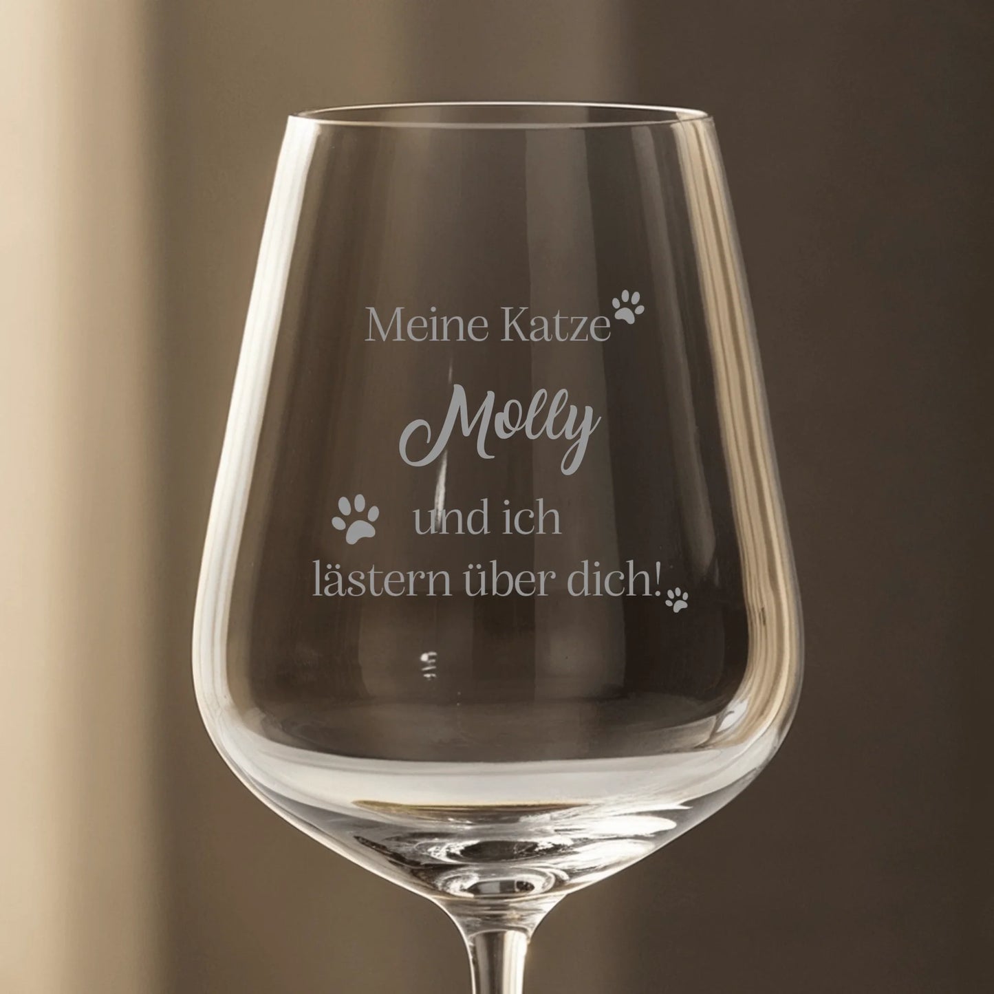 Meine Katze und ich lästern über dich - Individuelles Weinglas
