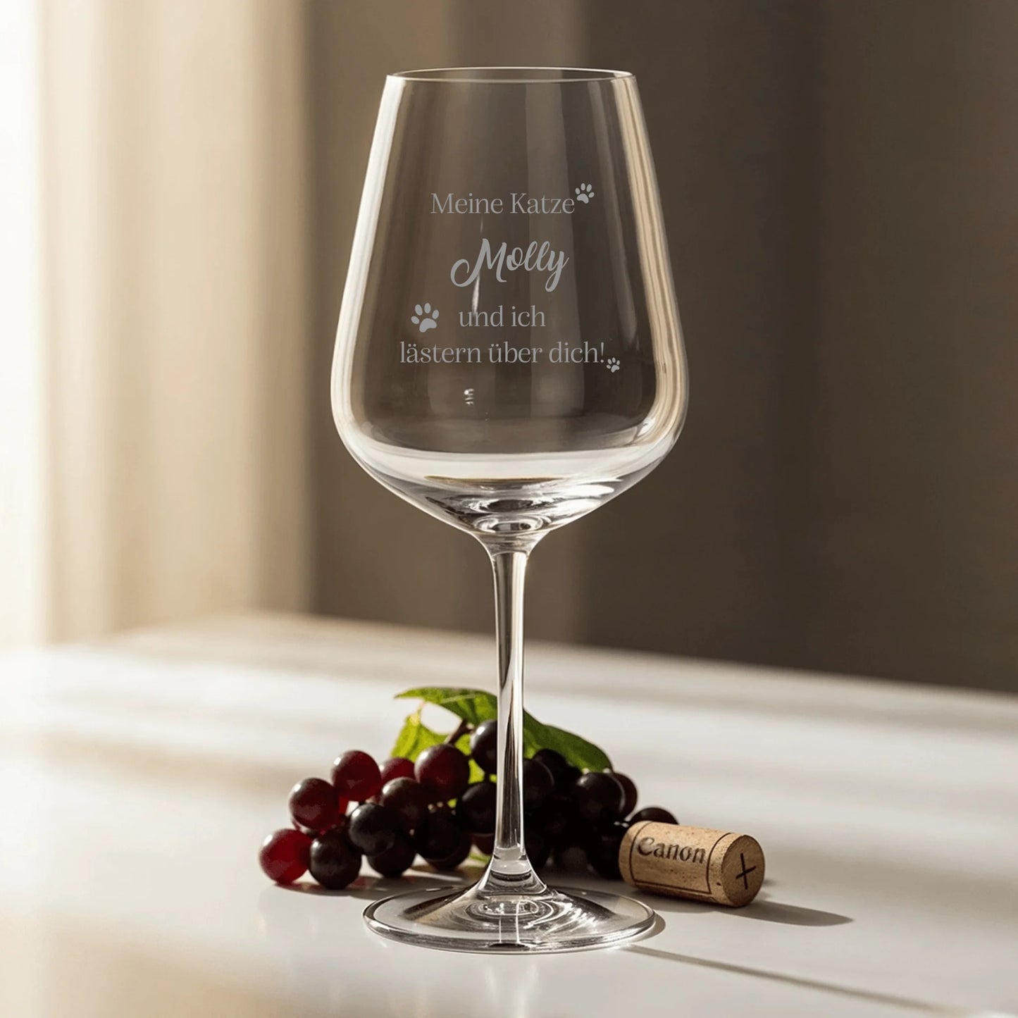 Meine Katze und ich lästern über dich - Individuelles Weinglas