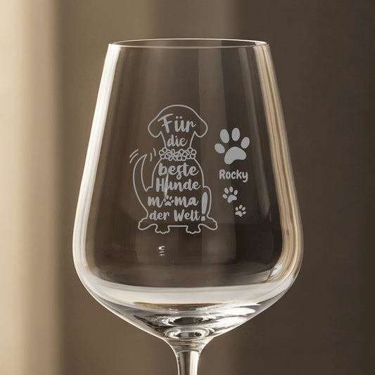 Beste Hundemama/oma  - Individuelles Weinglas