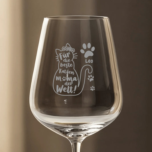 Beste Katzenmama/oma  - Individuelles Weinglas
