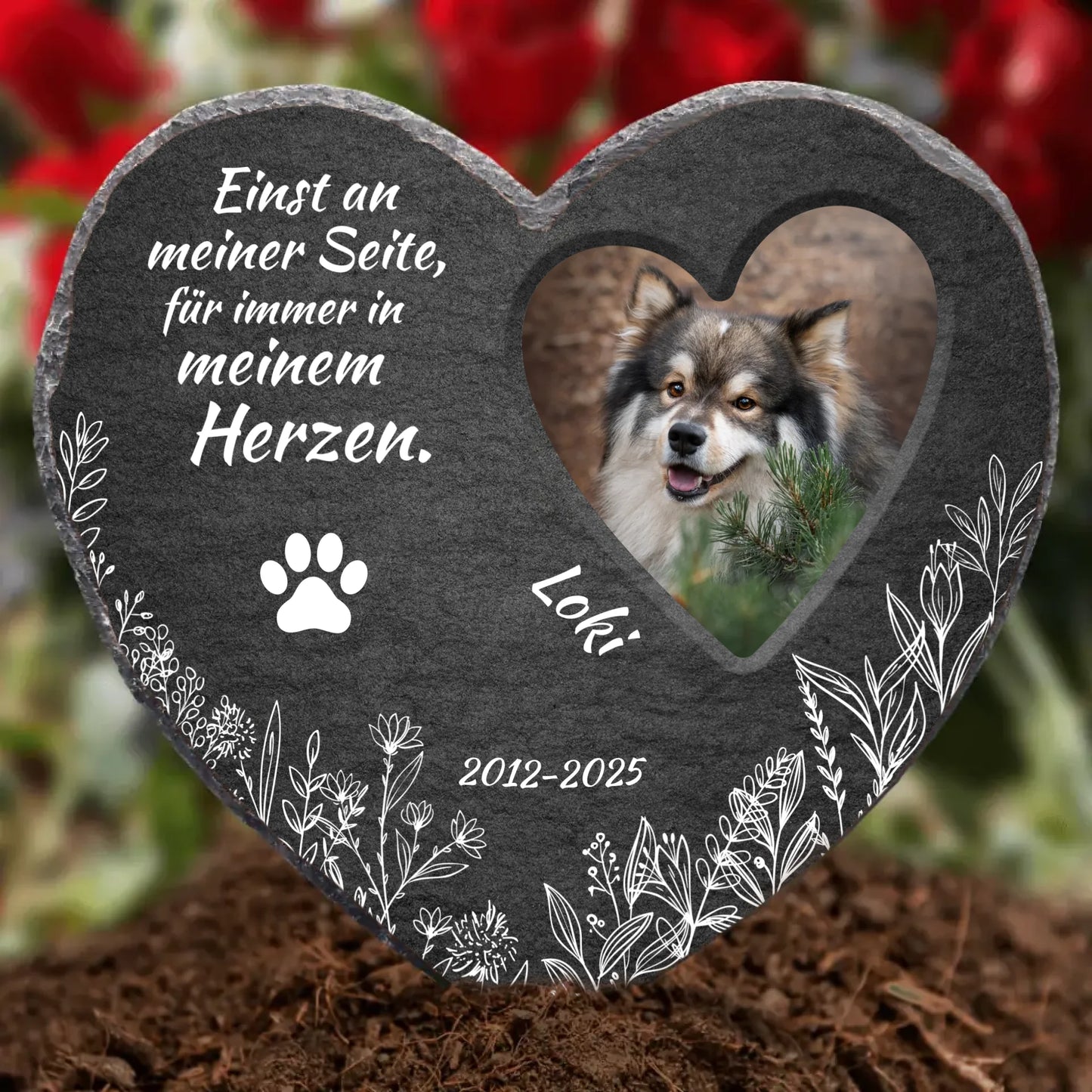 Einst an meiner Seite - Individuelles Schieferherz