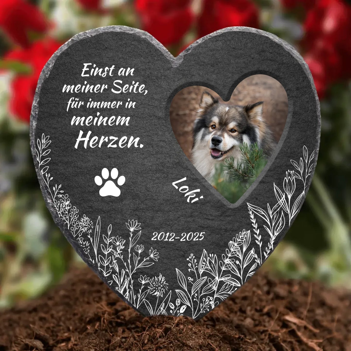 Einst an meiner Seite - Individuelles Schieferherz