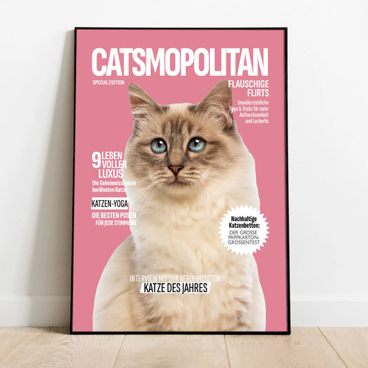 Personalisiertes Poster - Catsmopolitan mit Katze