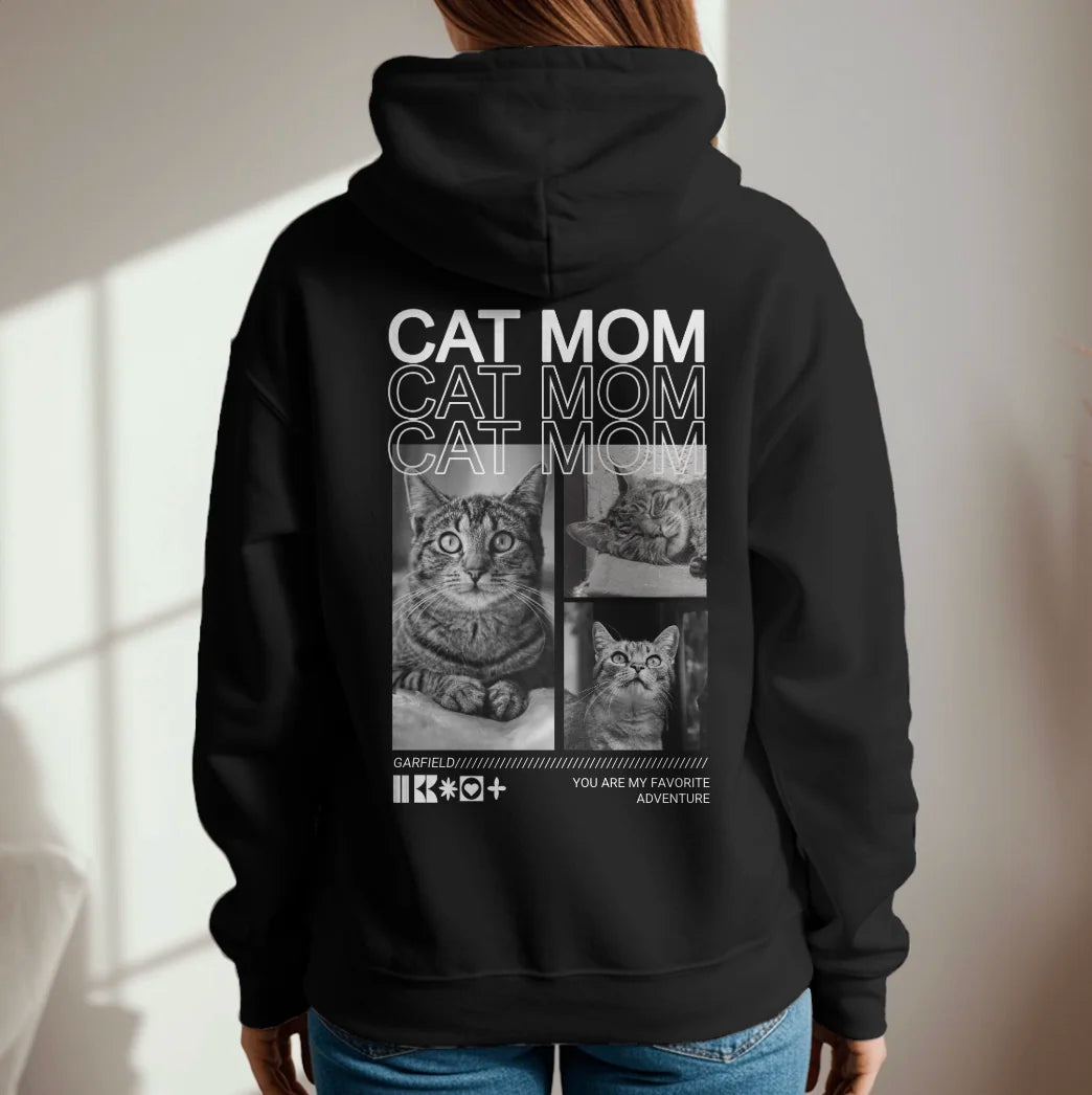 Personalisierter Hoodie - Cat Mom