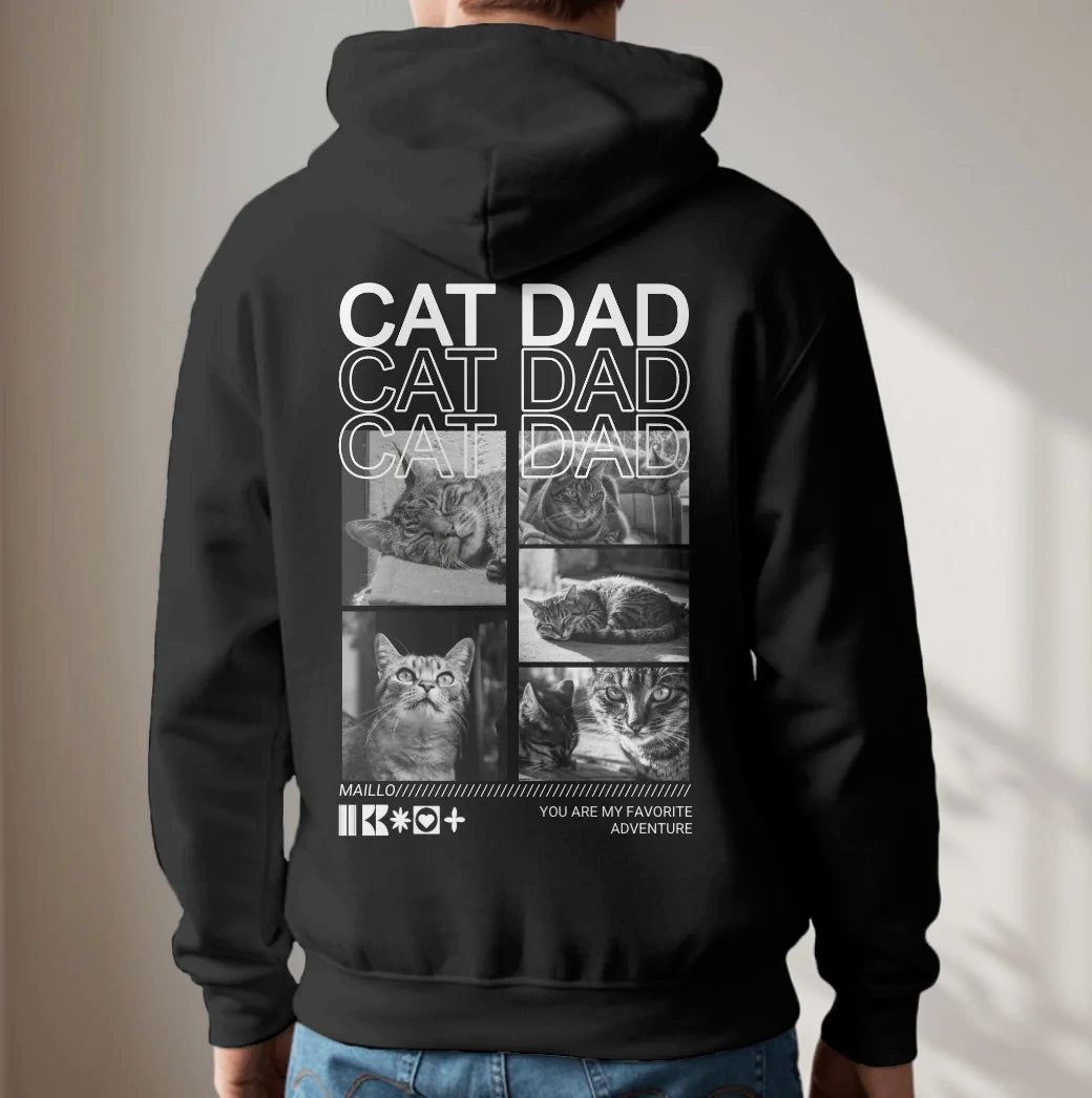 Personalisierter Hoodie - Cat Dad