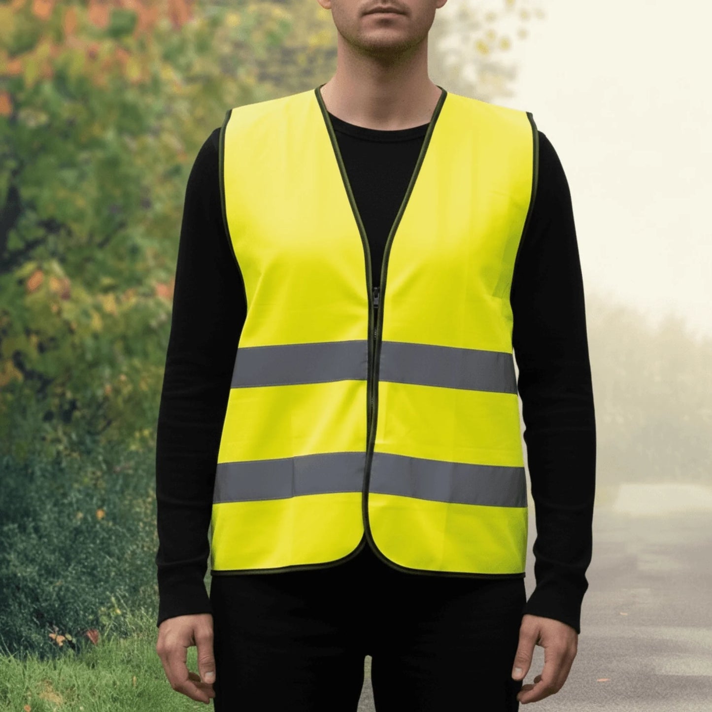 Warnweste M yellow front