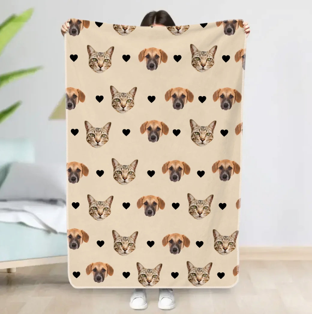 Personalisierte Decke - Hundeköpfe