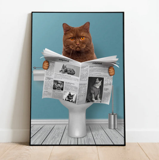 Personalisiertes Poster - Wichtige Sitzung mit Katze