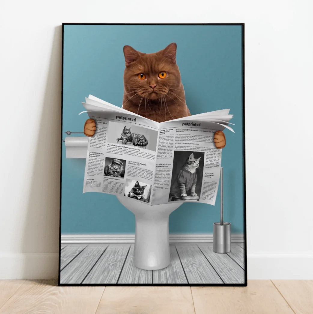 Personalisiertes Poster - Wichtige Sitzung mit Katze