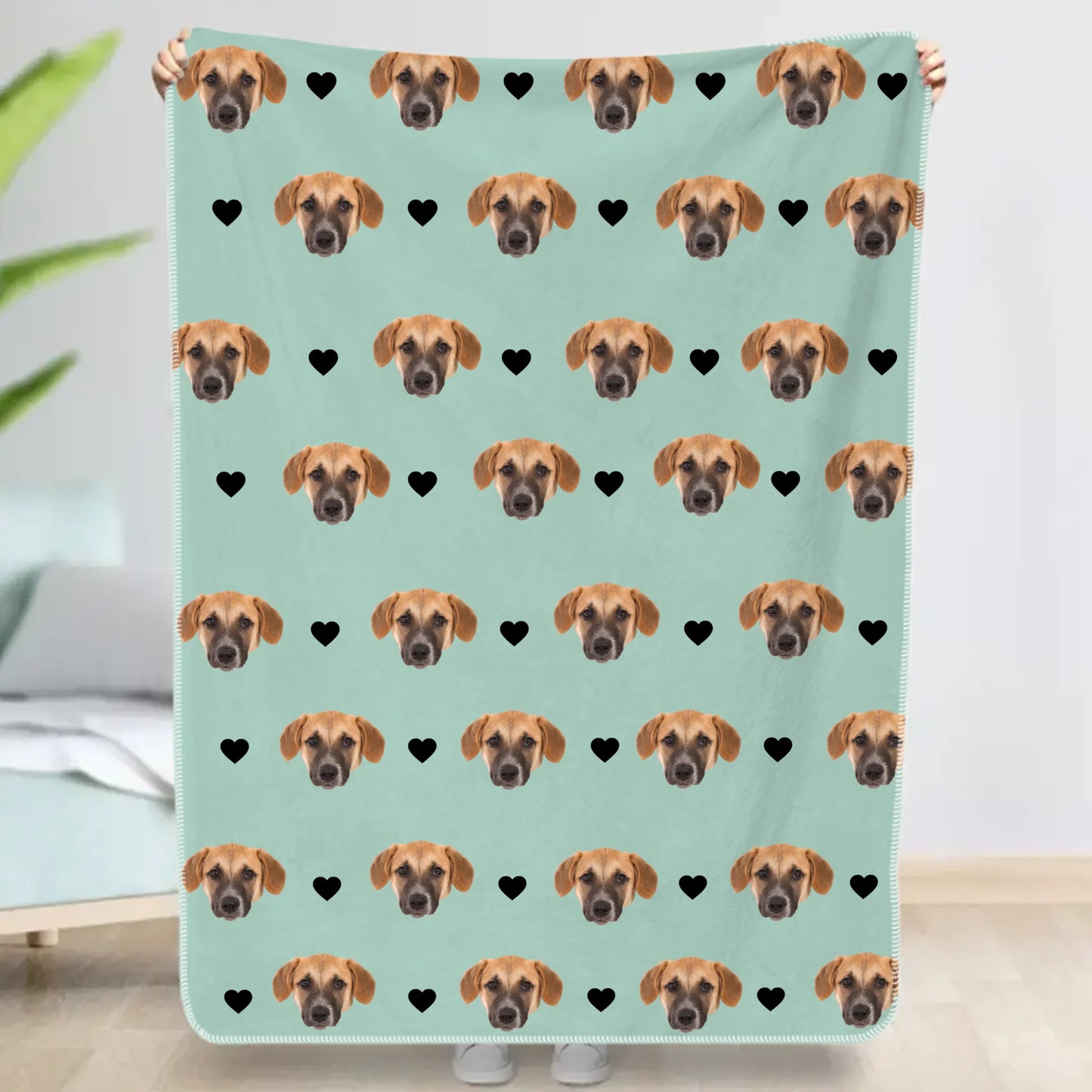 Personalisierte Decke - Hundeköpfe