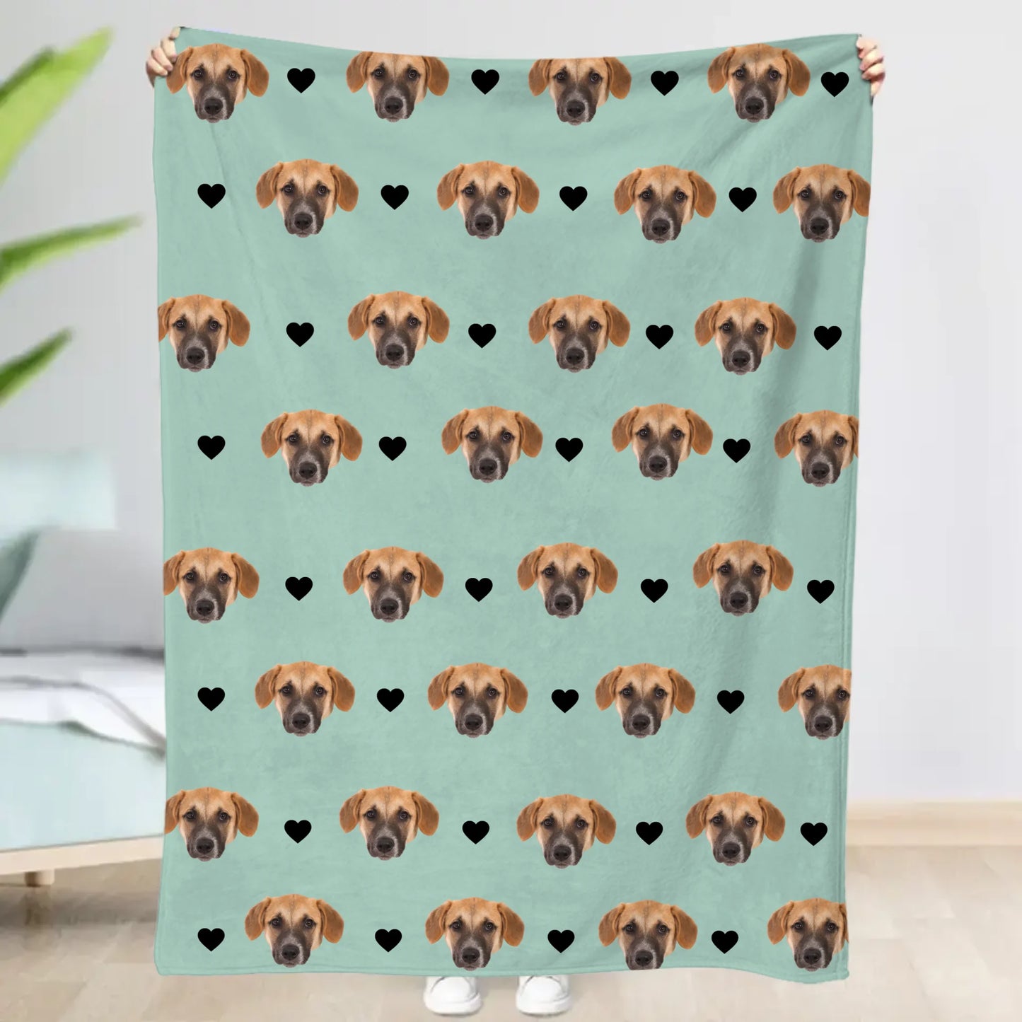 Personalisierte Decke - Hundeköpfe