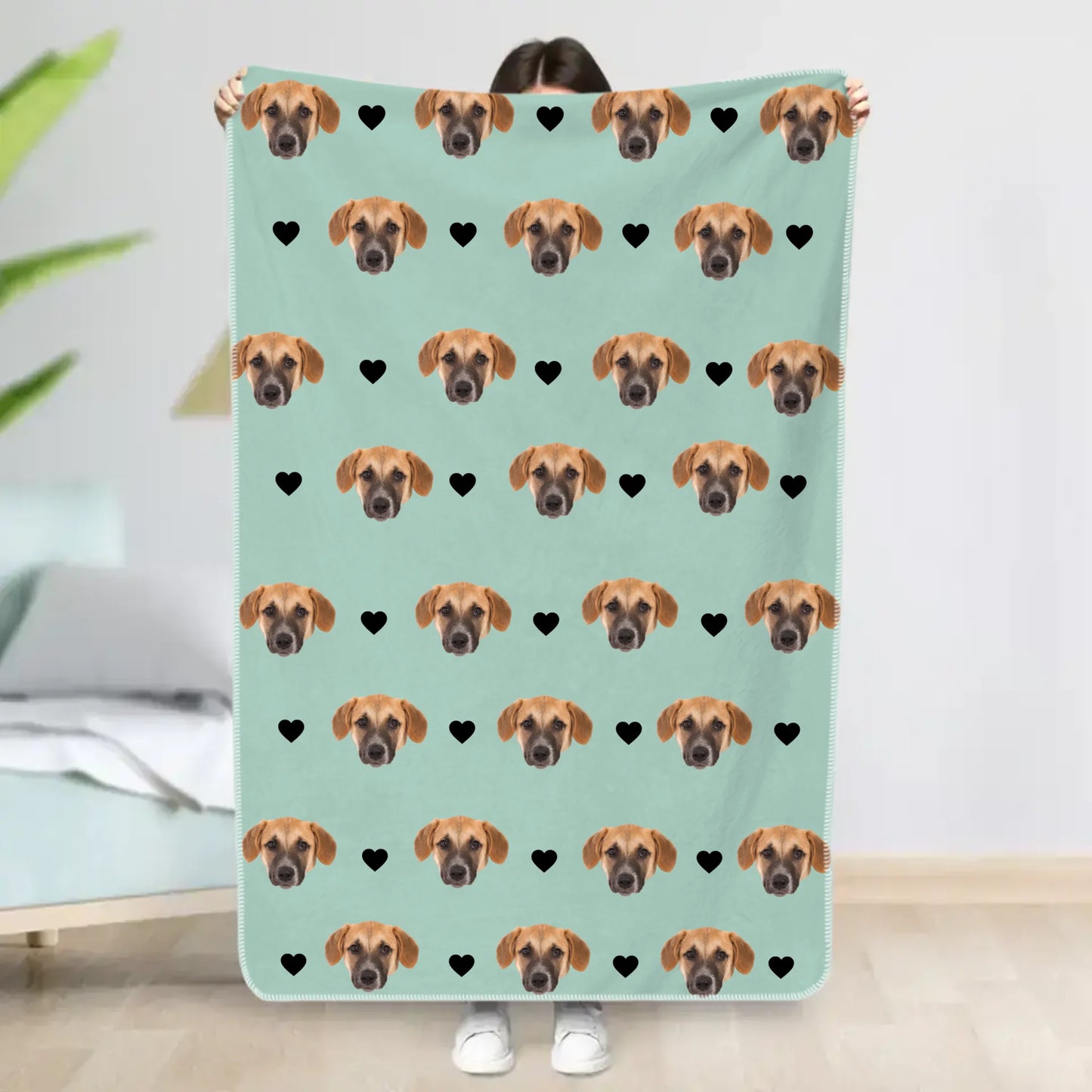 Personalisierte Decke - Hundeköpfe