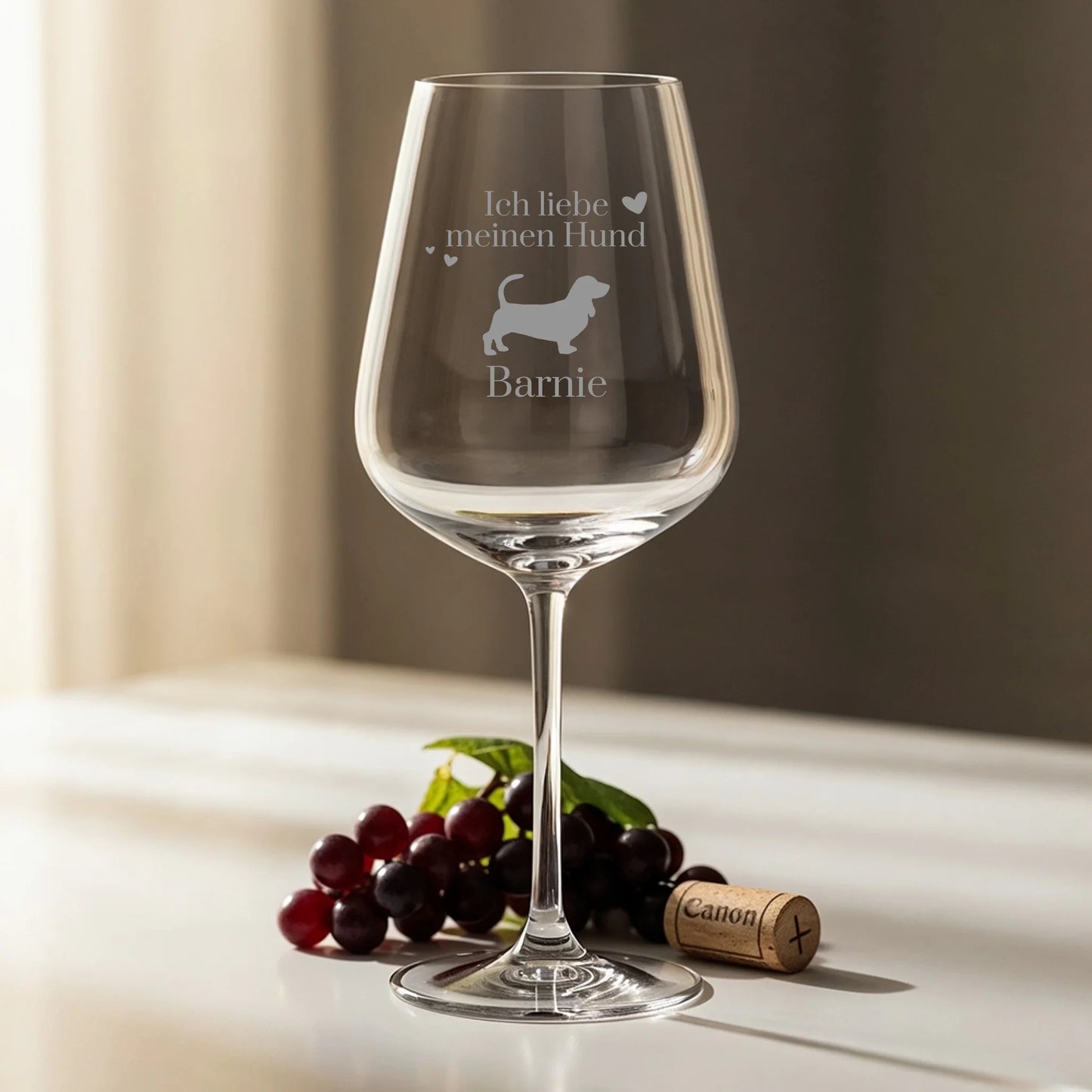 Personalisiertes Weinglas - Ich liebe meinen Hund