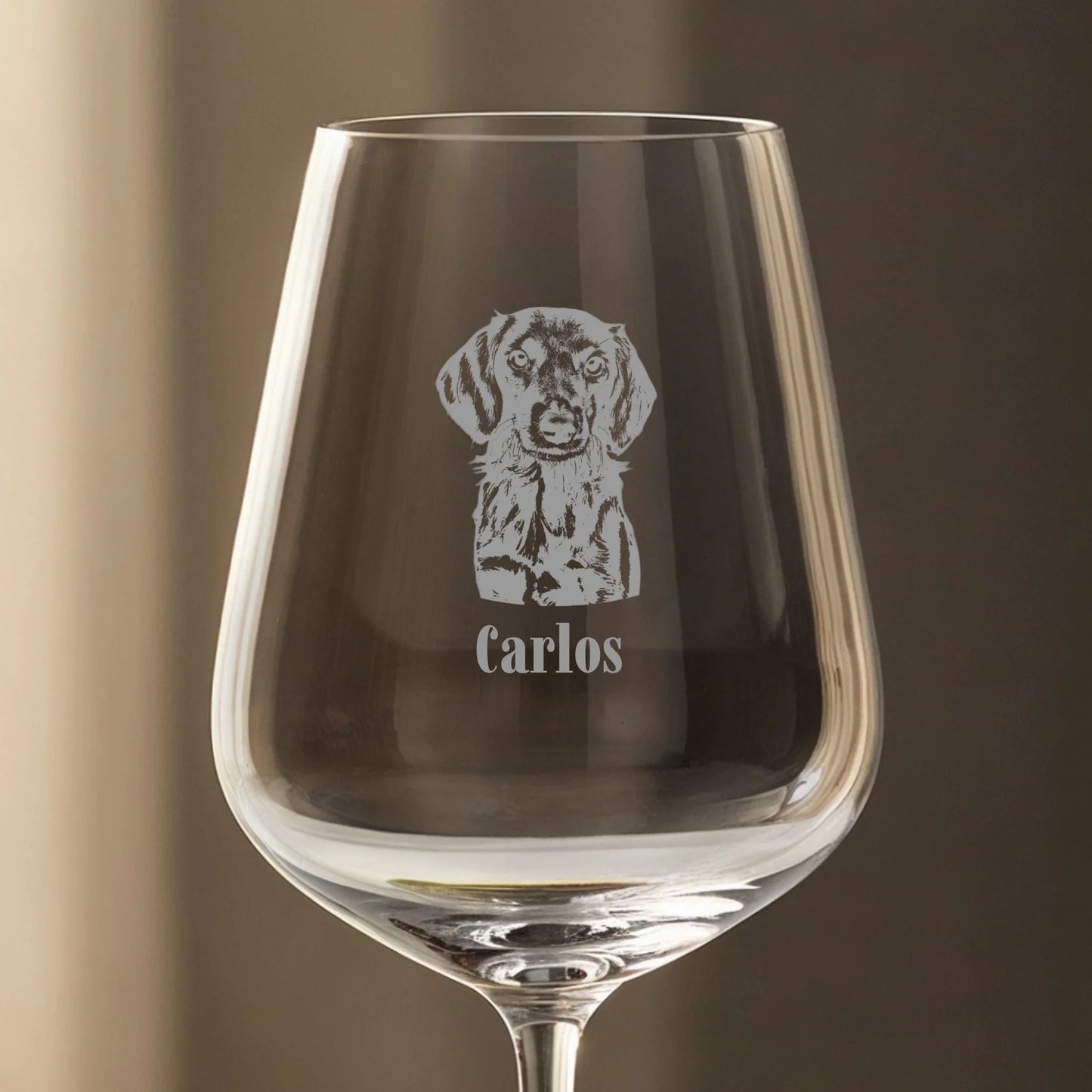 Personalisiertes Weinglas - Portraitzeichnung