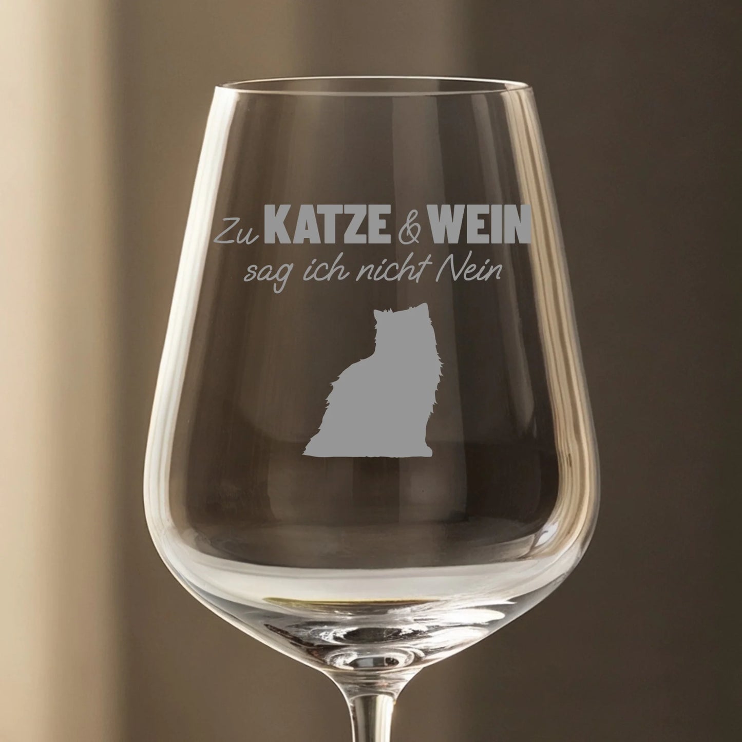 Personalisiertes Weinglas - Zu Katze und Wein sag ich nicht nein