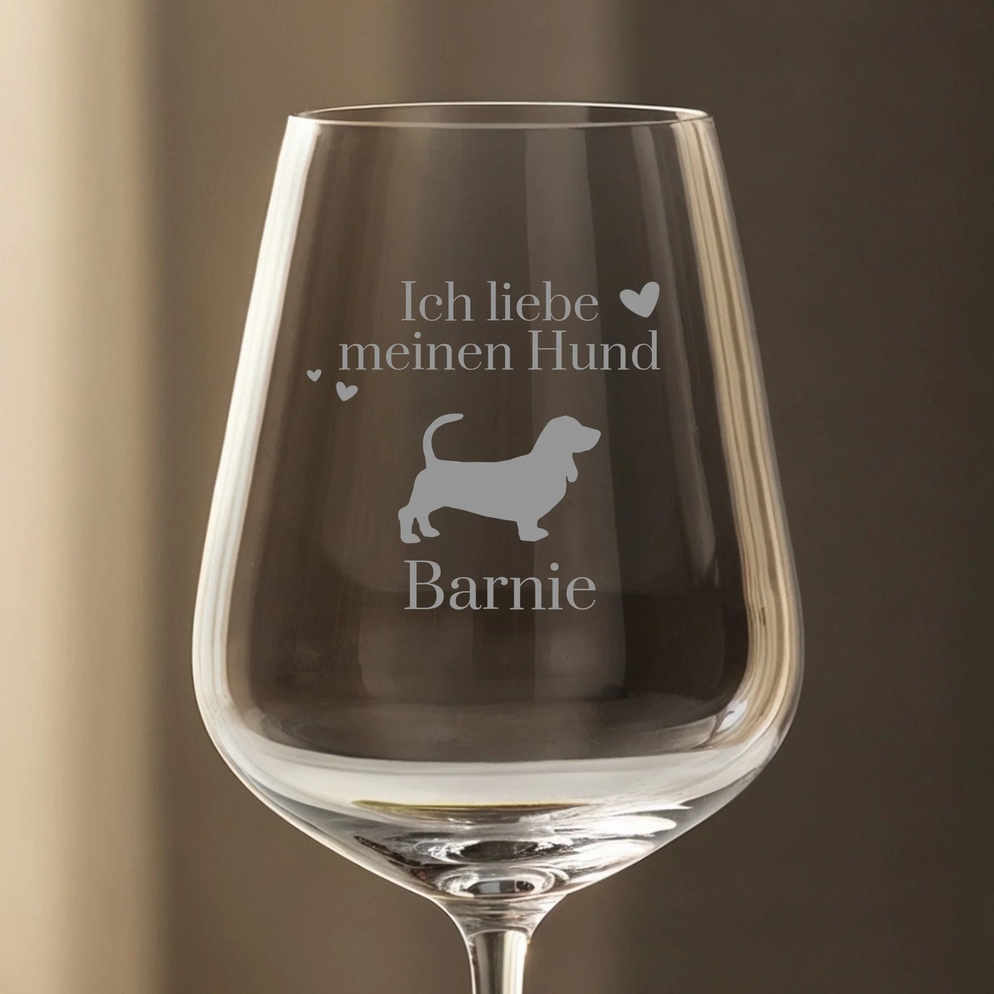 Personalisiertes Weinglas - Ich liebe meinen Hund