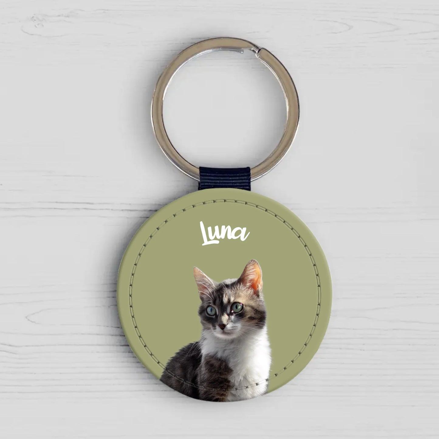 Personalisierter Schlüsselanhänger - Haustierportrait mit Katze