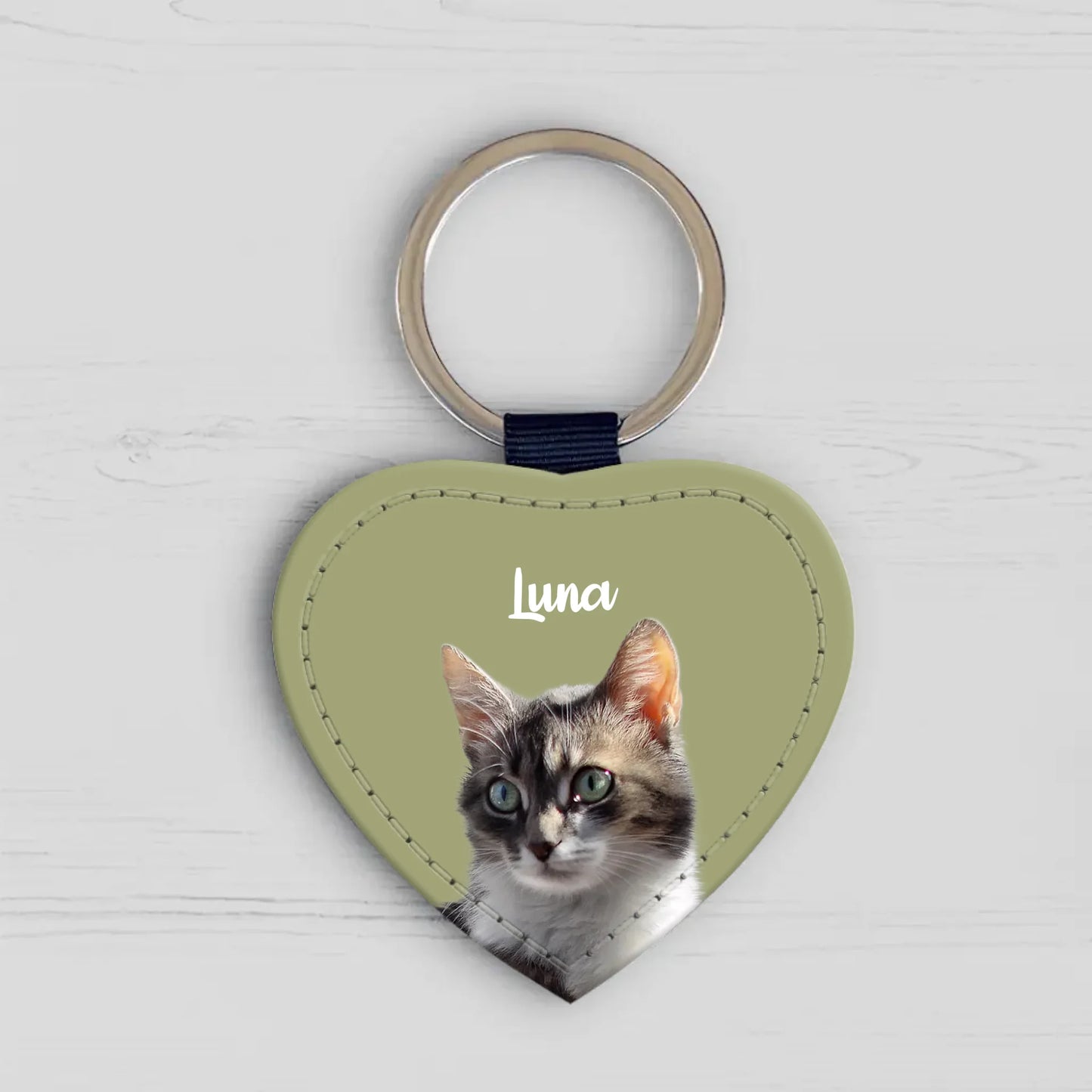 Personalisierter Schlüsselanhänger - Haustierportrait mit Katze