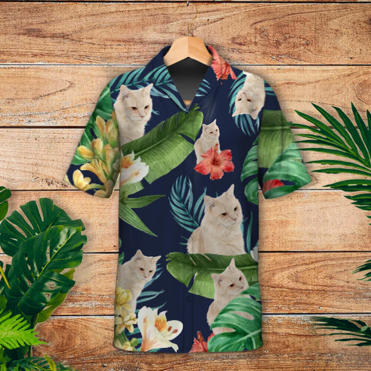 Personalisiertes Hawaiihemd - Dein Foto mit Katze