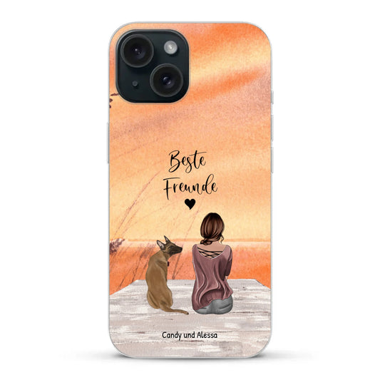 Personalisierte Handyhülle - Unterwegs mit Hund