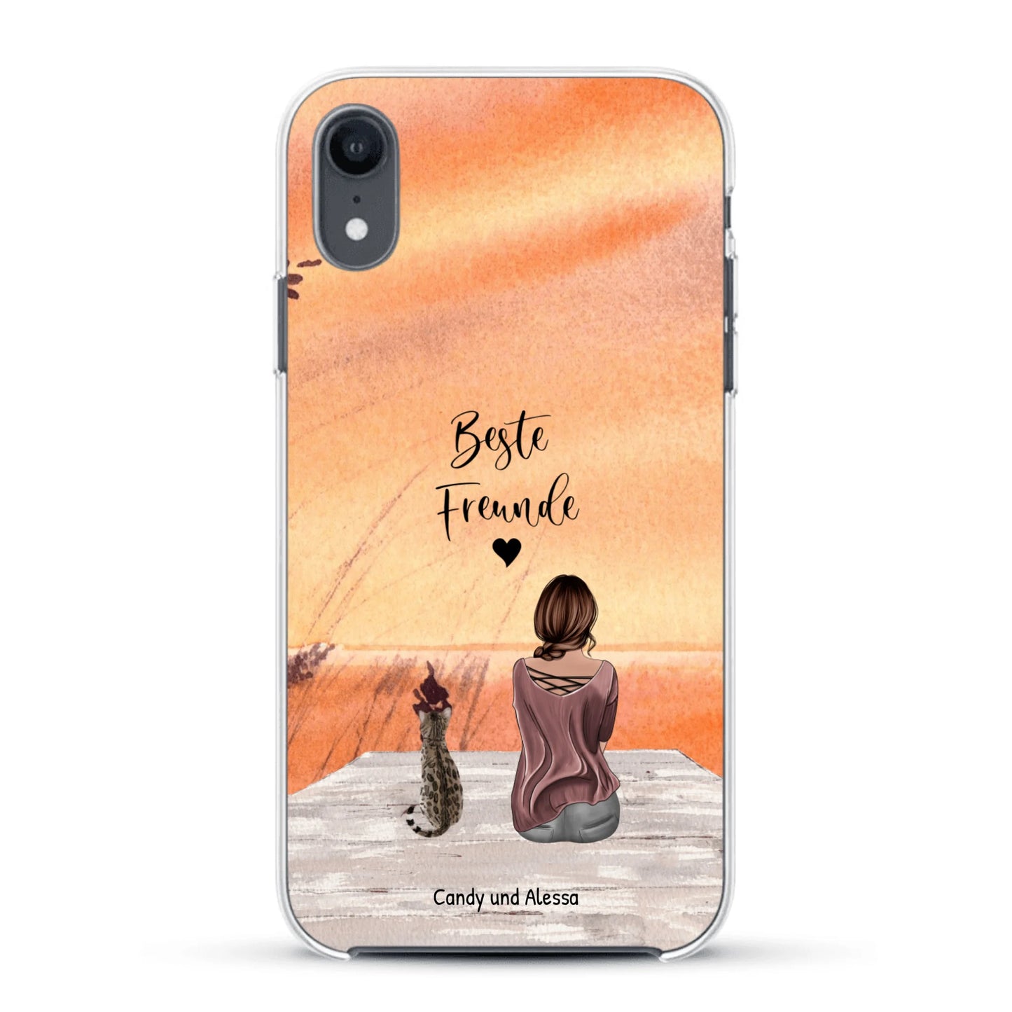 Personalisierte Handyhülle - Unterwegs mit Katze