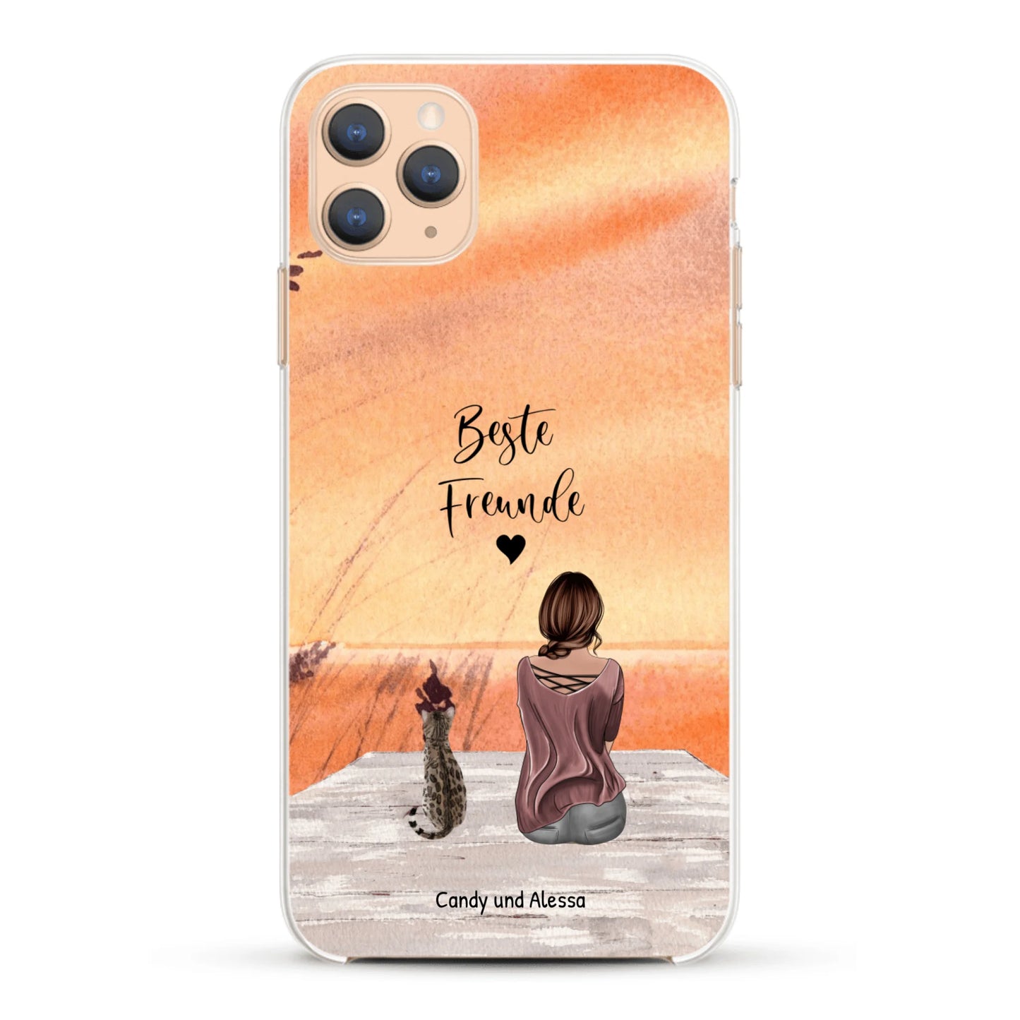 Personalisierte Handyhülle - Unterwegs mit Katze