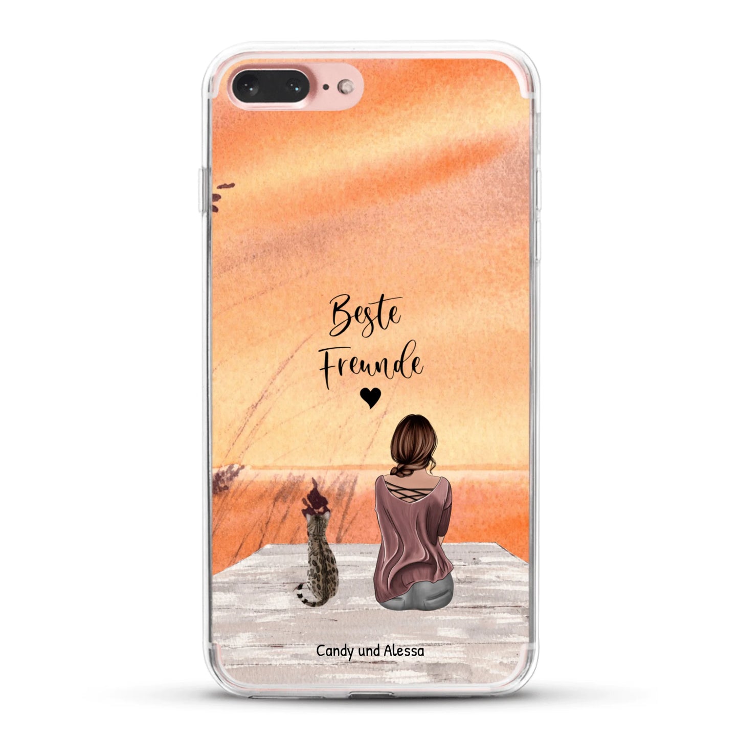 Personalisierte Handyhülle - Unterwegs mit Katze