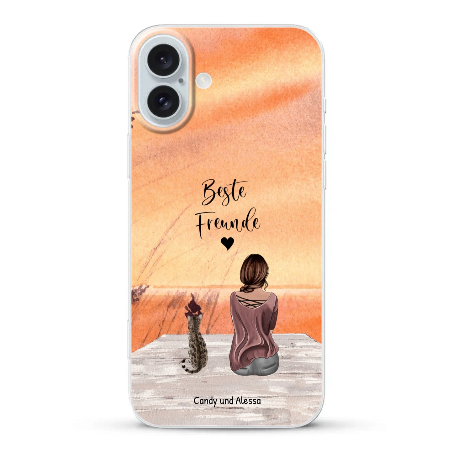 Personalisierte Handyhülle - Unterwegs mit Katze