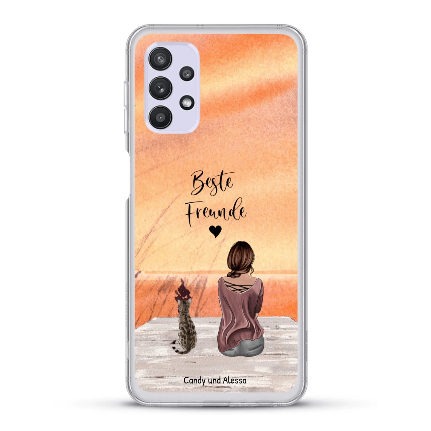 Personalisierte Handyhülle - Unterwegs mit Katze