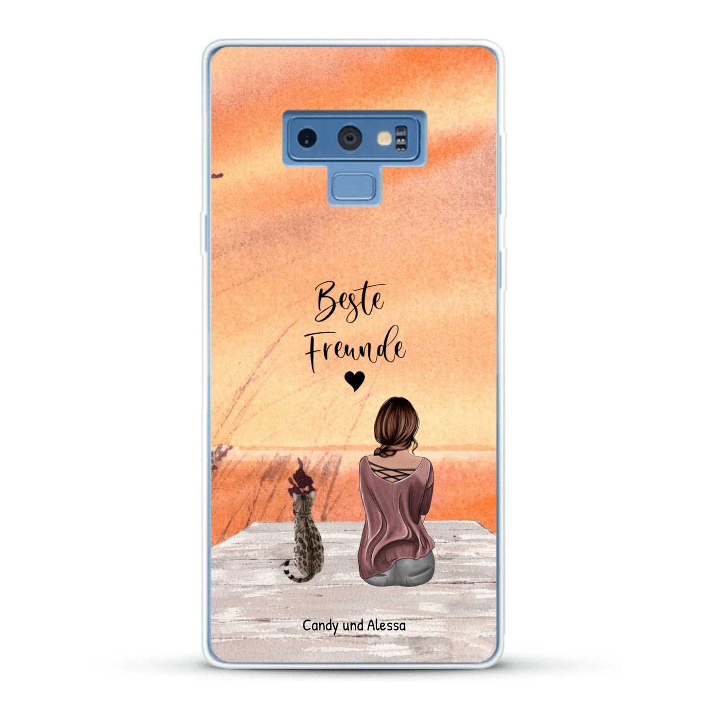 Personalisierte Handyhülle - Unterwegs mit Katze