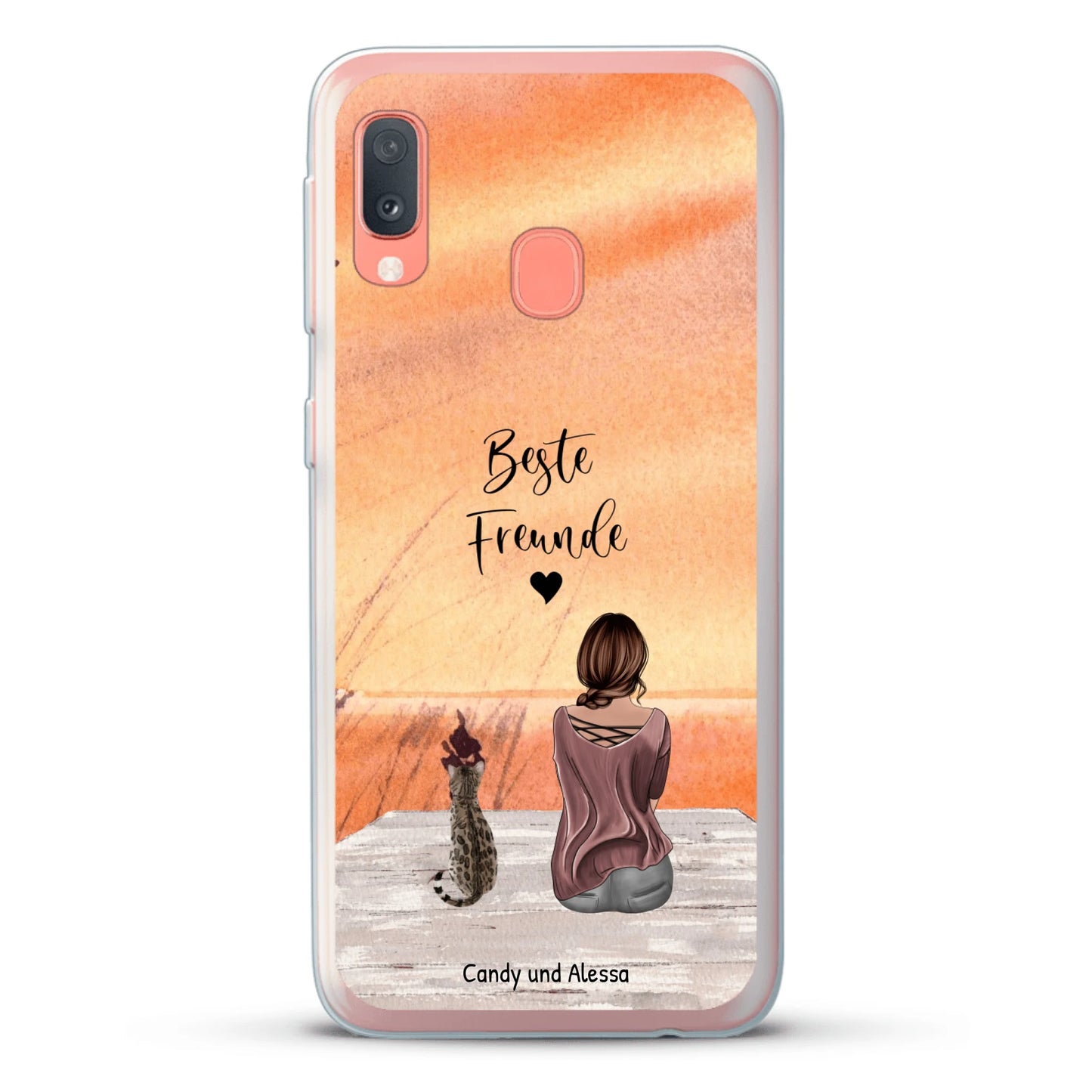 Personalisierte Handyhülle - Unterwegs mit Katze