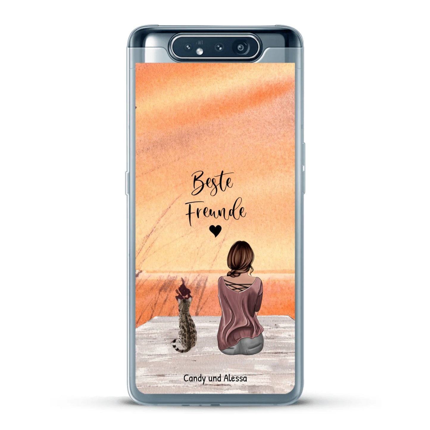 Personalisierte Handyhülle - Unterwegs mit Katze