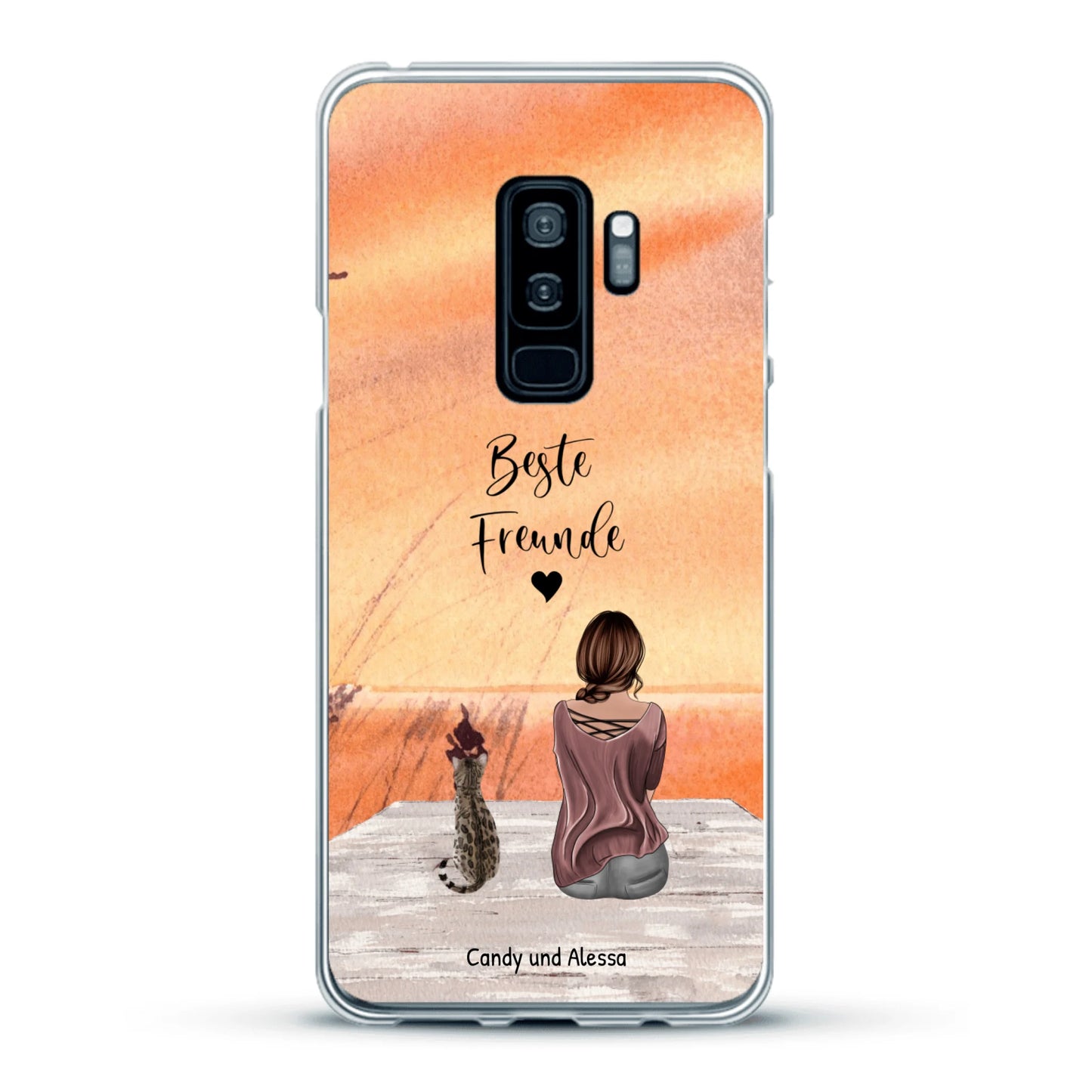 Personalisierte Handyhülle - Unterwegs mit Katze