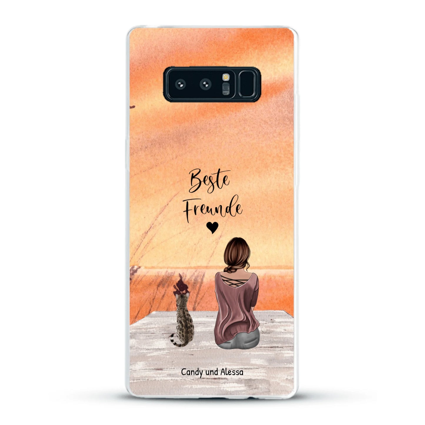 Personalisierte Handyhülle - Unterwegs mit Katze