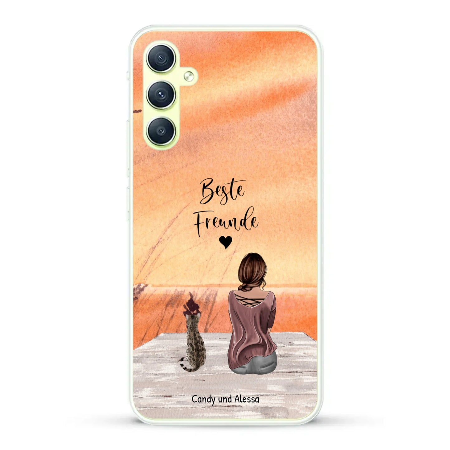 Personalisierte Handyhülle - Unterwegs mit Katze