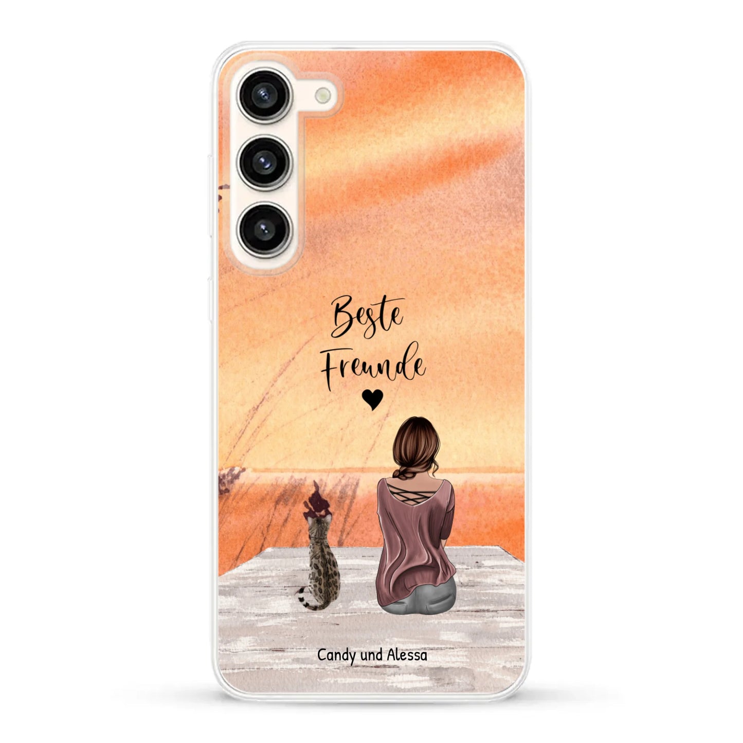 Personalisierte Handyhülle - Unterwegs mit Katze