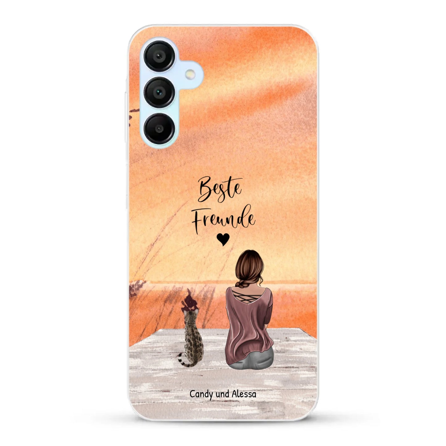 Personalisierte Handyhülle - Unterwegs mit Katze