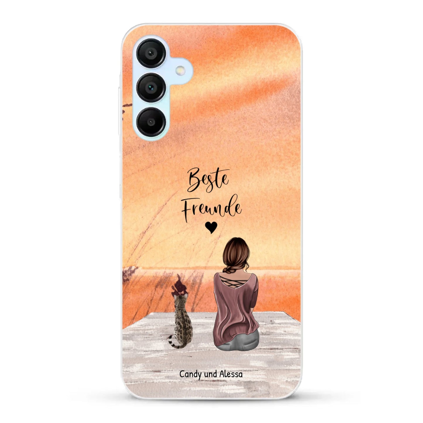 Personalisierte Handyhülle - Unterwegs mit Katze